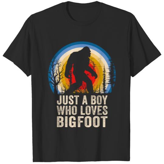 Discover Just a Boy Who Loves Bigfoot T-shirt