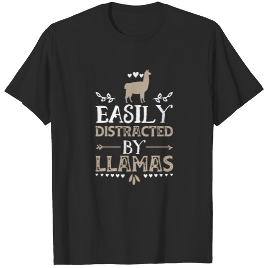 Discover Easily Distracted By Llamas - Llama Lover Gift T-shirt
