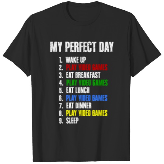 Discover My Perfect Day Video Games Funny Cool Gamer T-shirt