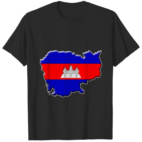 Discover Cambodia Flag Map T-shirt
