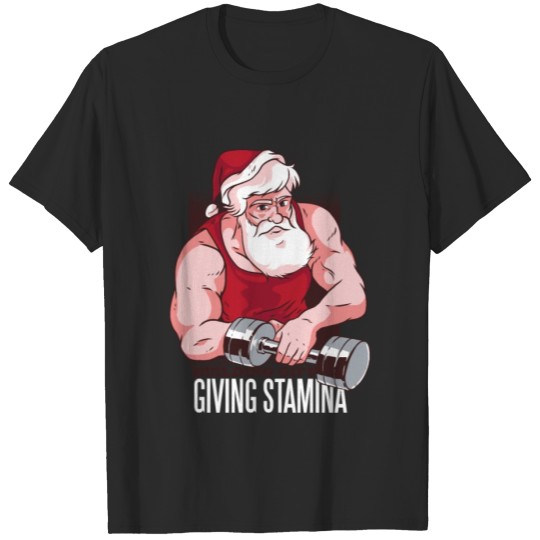 Discover Santa in The Gym working out T-shirt
