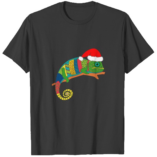 Chameleon T shirt Chameleon Santa Hat Xmas Shirt T-shirt