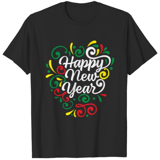Discover Happy New Year celebration sparkling fireworks T-shirt