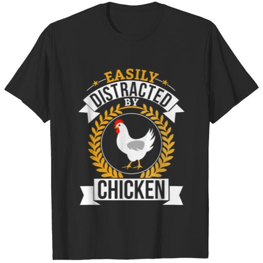 Discover Easily Distracted By Chicken Funny Farming Farmer T-shirt
