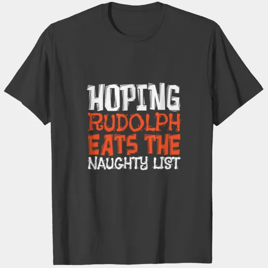 Christmas Rudolph naughty kids list gift T-shirt
