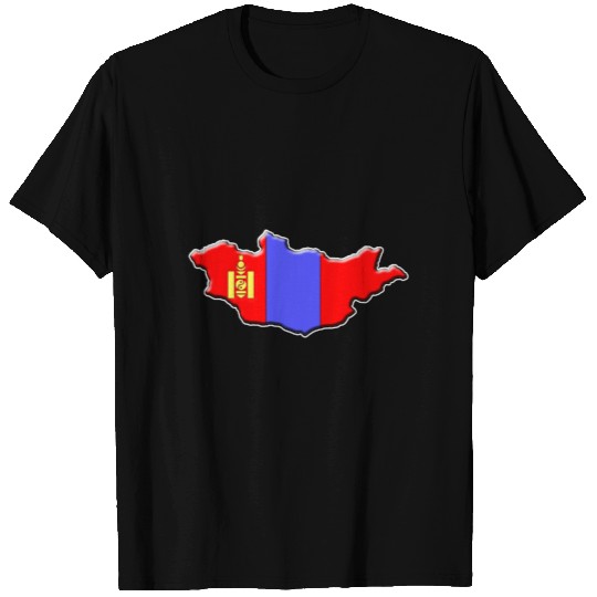 Mongolia Flag Map T-shirt