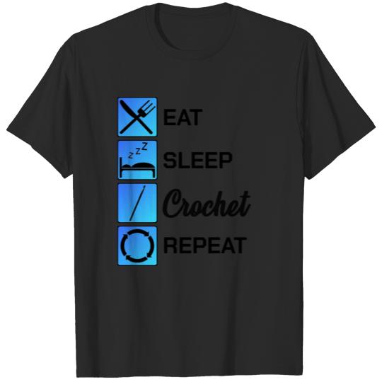 Discover Crochet Eat Sleep Repeat Knit Yarn Funny Gift Idea T-shirt