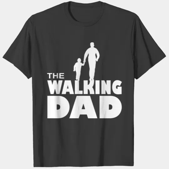 the walking dad and son kid love father gift idea T-shirt