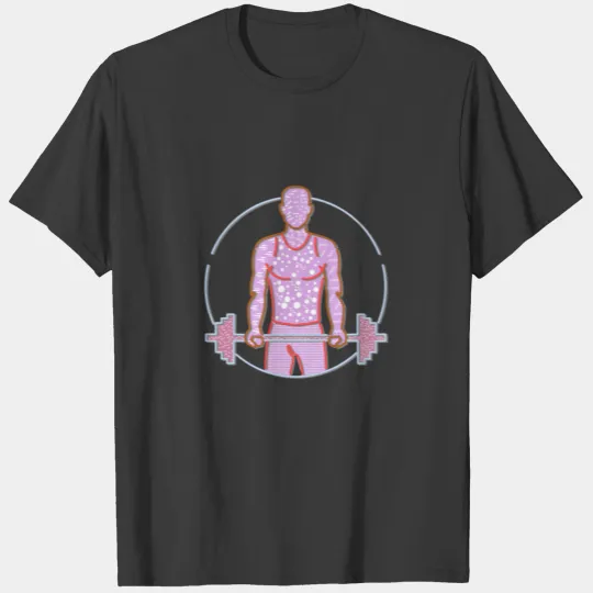 Personal Trainer Lifting Barbell Memphis Style T-shirt