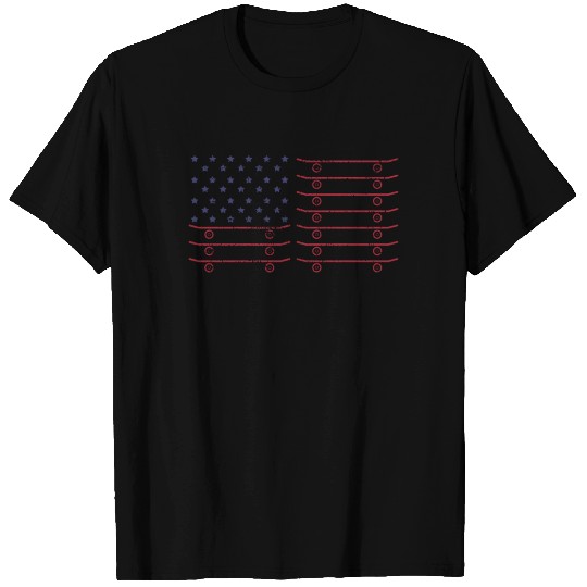 USA flag skateboard T-shirt