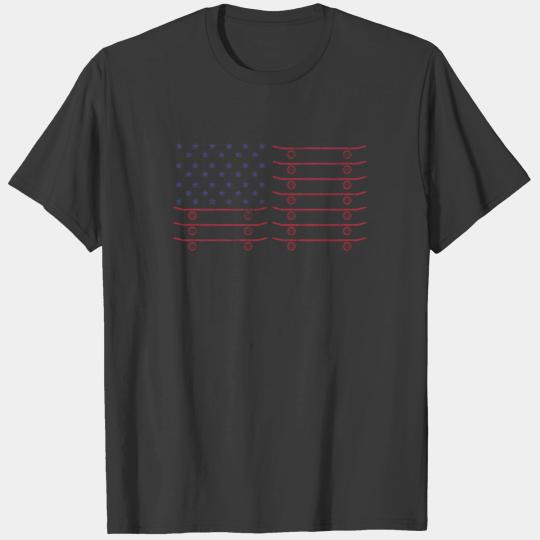 USA flag skateboard T-shirt