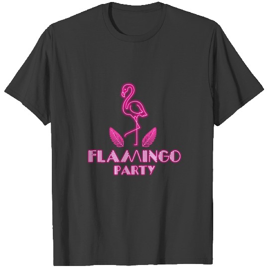 Flamingo Girl Bird Wildlife Pink Gift Neon Present T-shirt