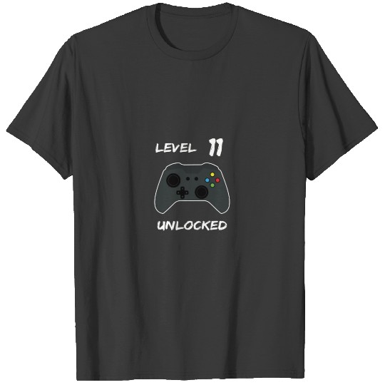 11 years Level Unlocked Birthday Games Nerd RPG T-shirt