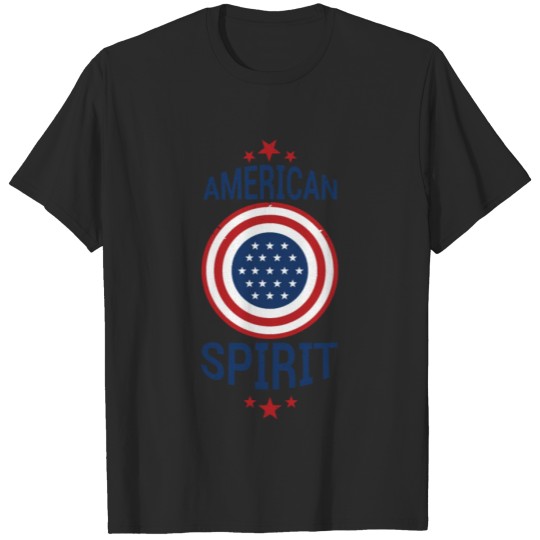 Discover American Spirit Red White and Blue American Flag T-shirt