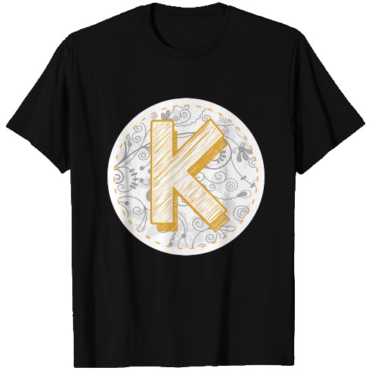 Monogram Letter K Names Emblem 0957-K-BR T-shirt