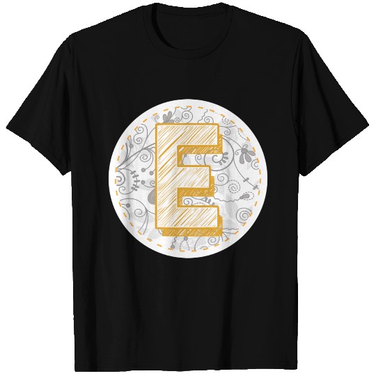 Monogram Letter E Names Emblem 0957-E-BR T-shirt