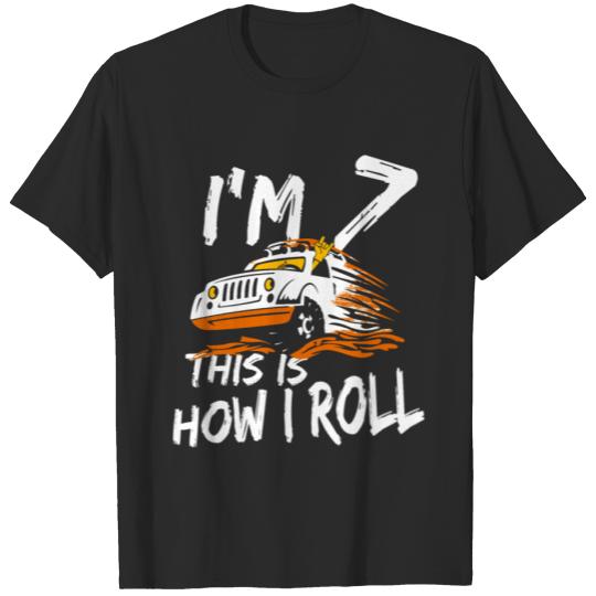 Discover 4x4 Monster Truck I'm 7 this is how I roll T-shirt