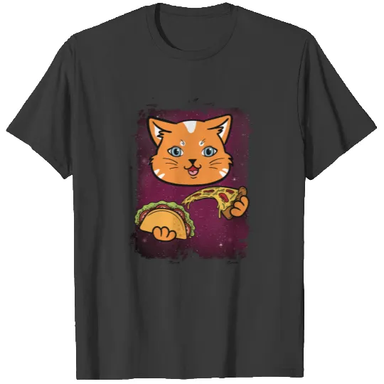 Cat Taco Pizza Universe Galaxy Space Gift Present T-shirt