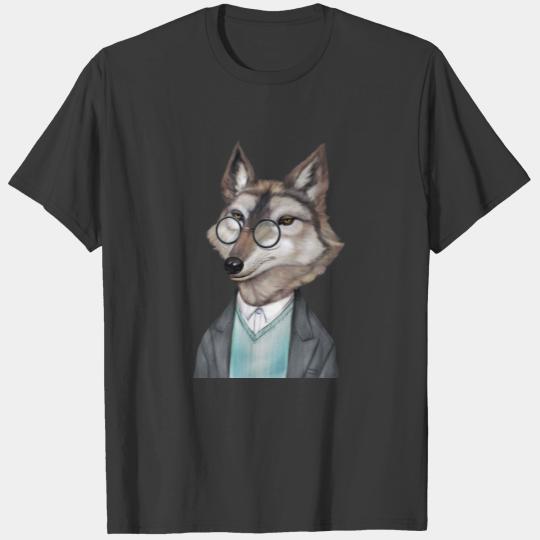 cool funny fox face animal print design T-shirt