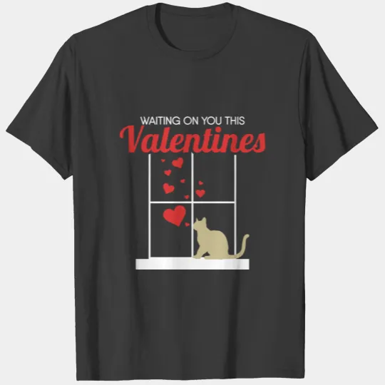 Valentine's day cat love heart gift maine coon pet T-shirt