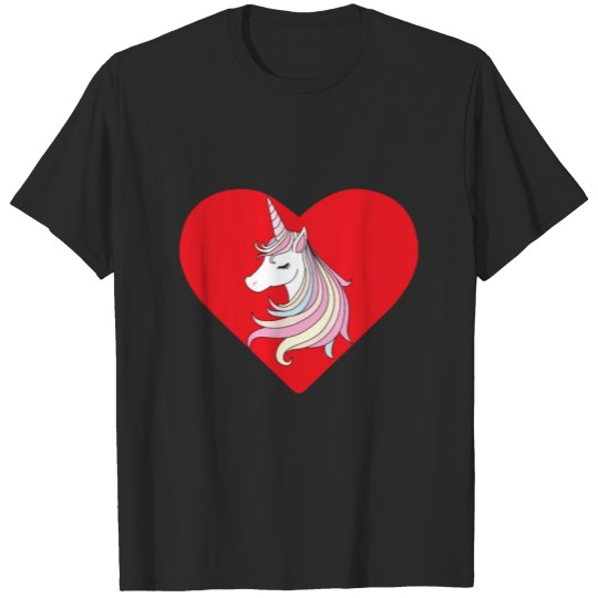 Discover Unicorn in the heart Love and more love T-shirt