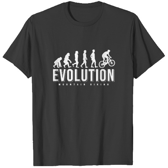 Mountain biking evolution hiking gift T-shirt