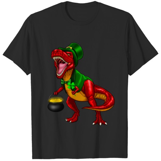Discover Dinosaur T Rex Leprechaun T-shirt
