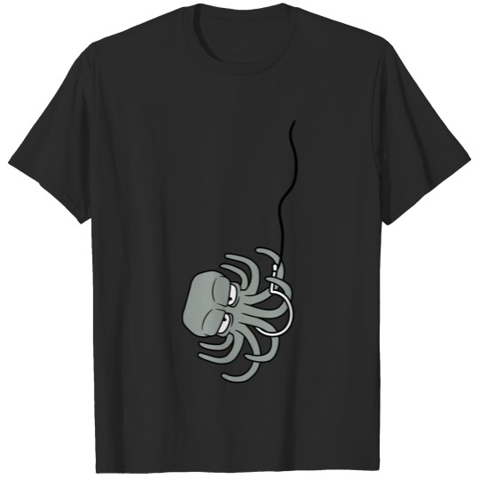 Discover fishing fishing hook angel cord caught evil octopu T-shirt
