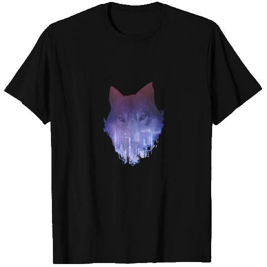 City Wolf Double Exposure T-shirt