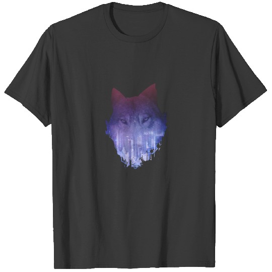 City Wolf Double Exposure T-shirt