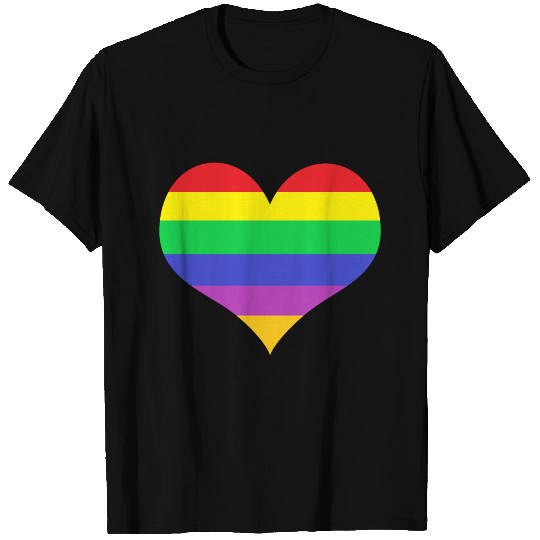 Heart Rainbow Colored Striped Love Valentine T-shirt