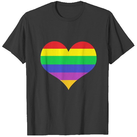Heart Rainbow Colored Striped Love Valentine T-shirt