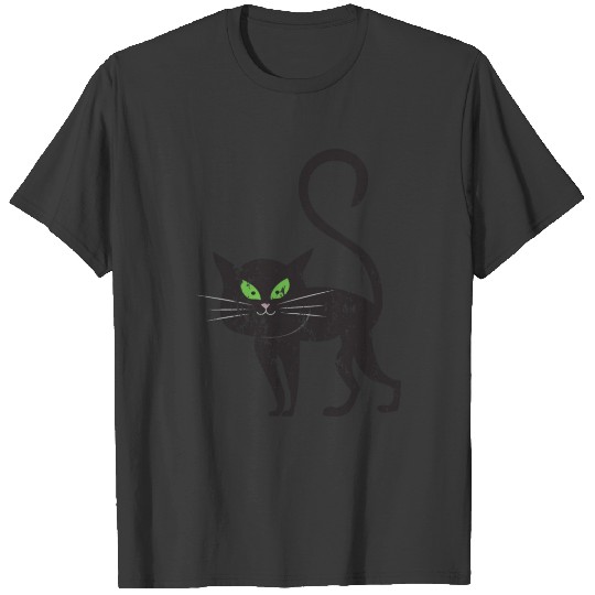 Retro Vintage Grunge Style Cat Halloween T-shirt