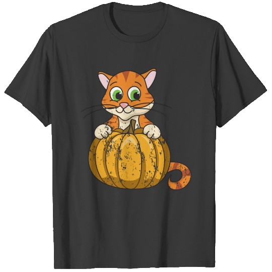 Retro Vintage Grunge Style Cat Halloween T-shirt