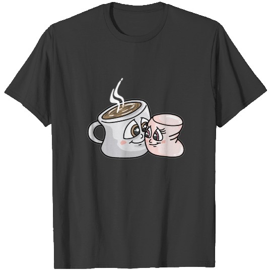 HOT CHOCOLATE AND MARSHMALLOW Love funny comic T-shirt