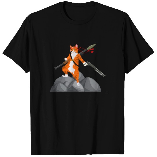 Badass Action Warrior Cat T-shirt