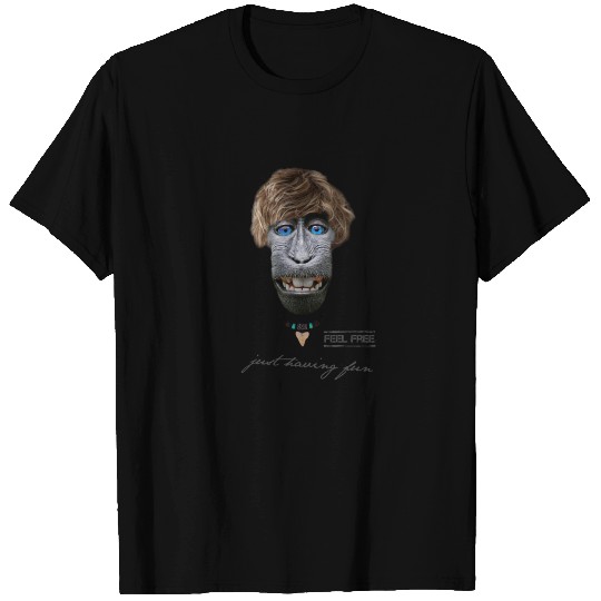 FEEL FREE funny hipster ape with surfer look T-shirt