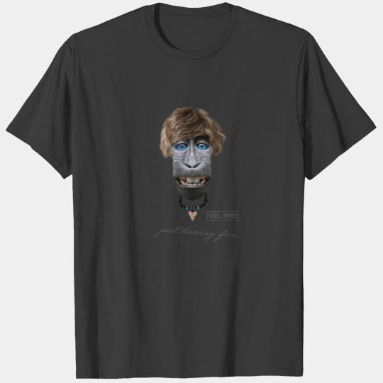 FEEL FREE funny hipster ape with surfer look T-shirt
