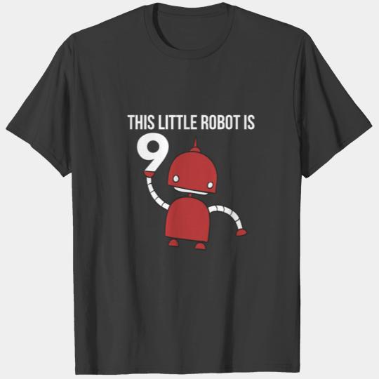 Kids 9Th Birthday Boys Girls Robot Science 9 Year T-shirt