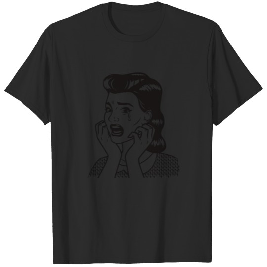 Retro Crying Woman T-shirt
