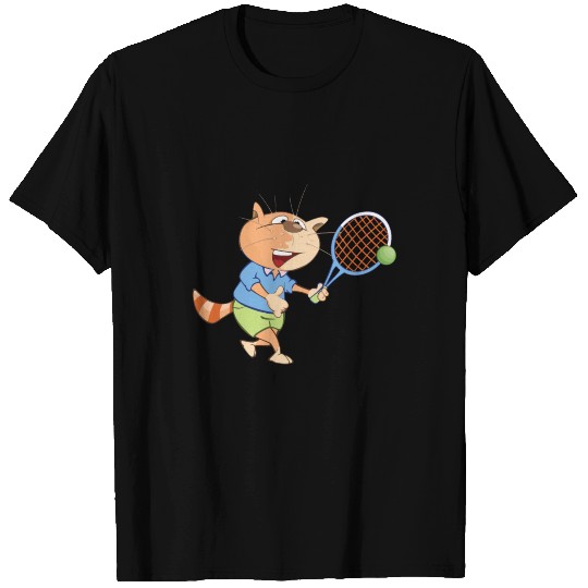 tennis cat gift shirt T-shirt