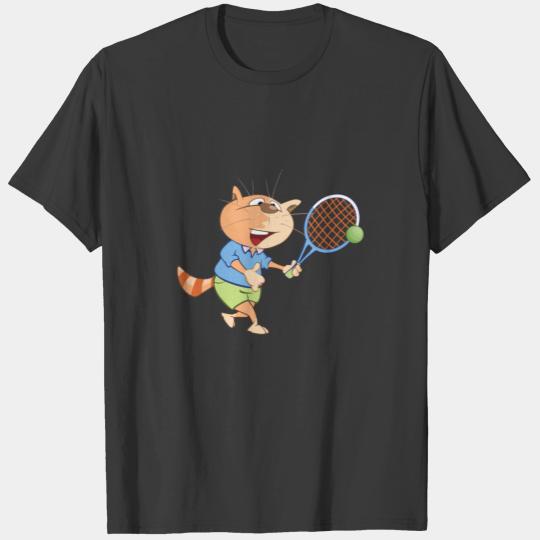 tennis cat gift shirt T-shirt