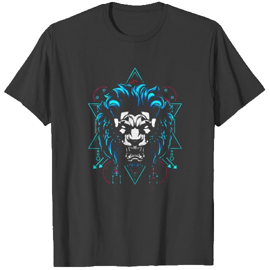 the lion sacred geometry T-shirt