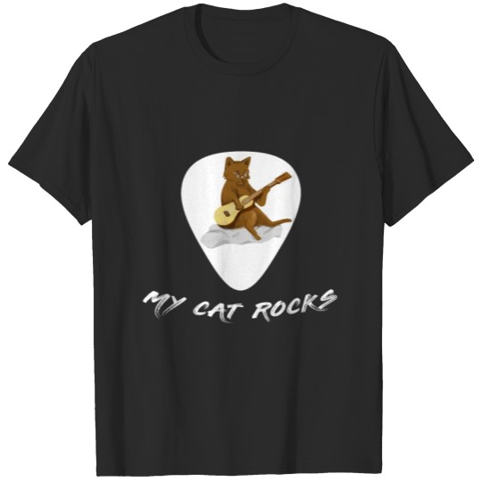 Discover Cat Kitty Kitten Acoustic E-Guitar Ukulele Gift T-shirt
