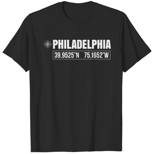 Discover Philadelphia City Coordinates Souvenir USA Travel T-shirt