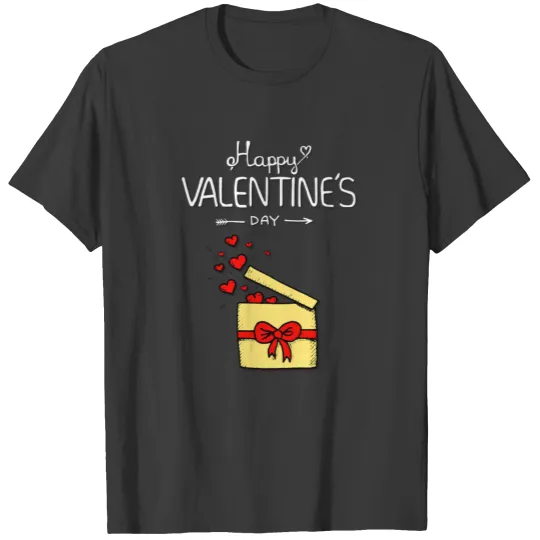 Happy Valentine's Day Gift box with lots of hearts T-shirt