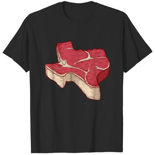 Discover Map-Shaped Texas Steak Meat Design Cool Gift Idea T-shirt
