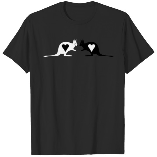 Discover cute cangaroo couple with heart T-shirt