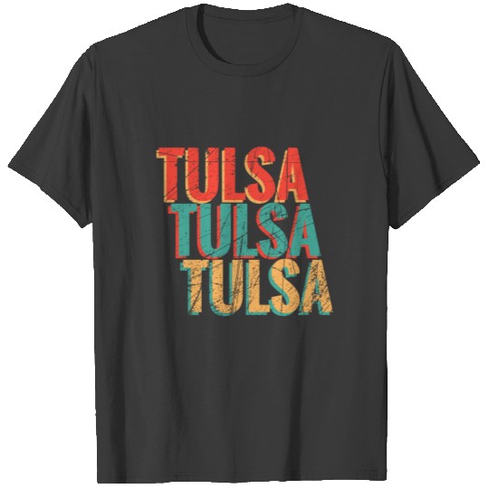 Tulsa City Oklahoma Vintage Distressed Gift T-shirt