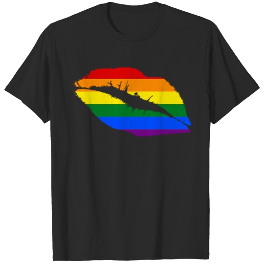 Discover Rainbow Lips LGBT Lips GAY Pride Lips T-shirt